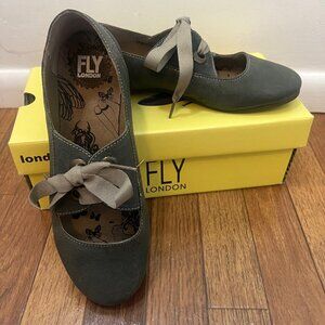 Fly London Flats Suede Grey Shoes